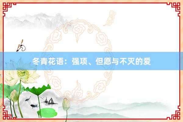 冬青花语：强项、但愿与不灭的爱